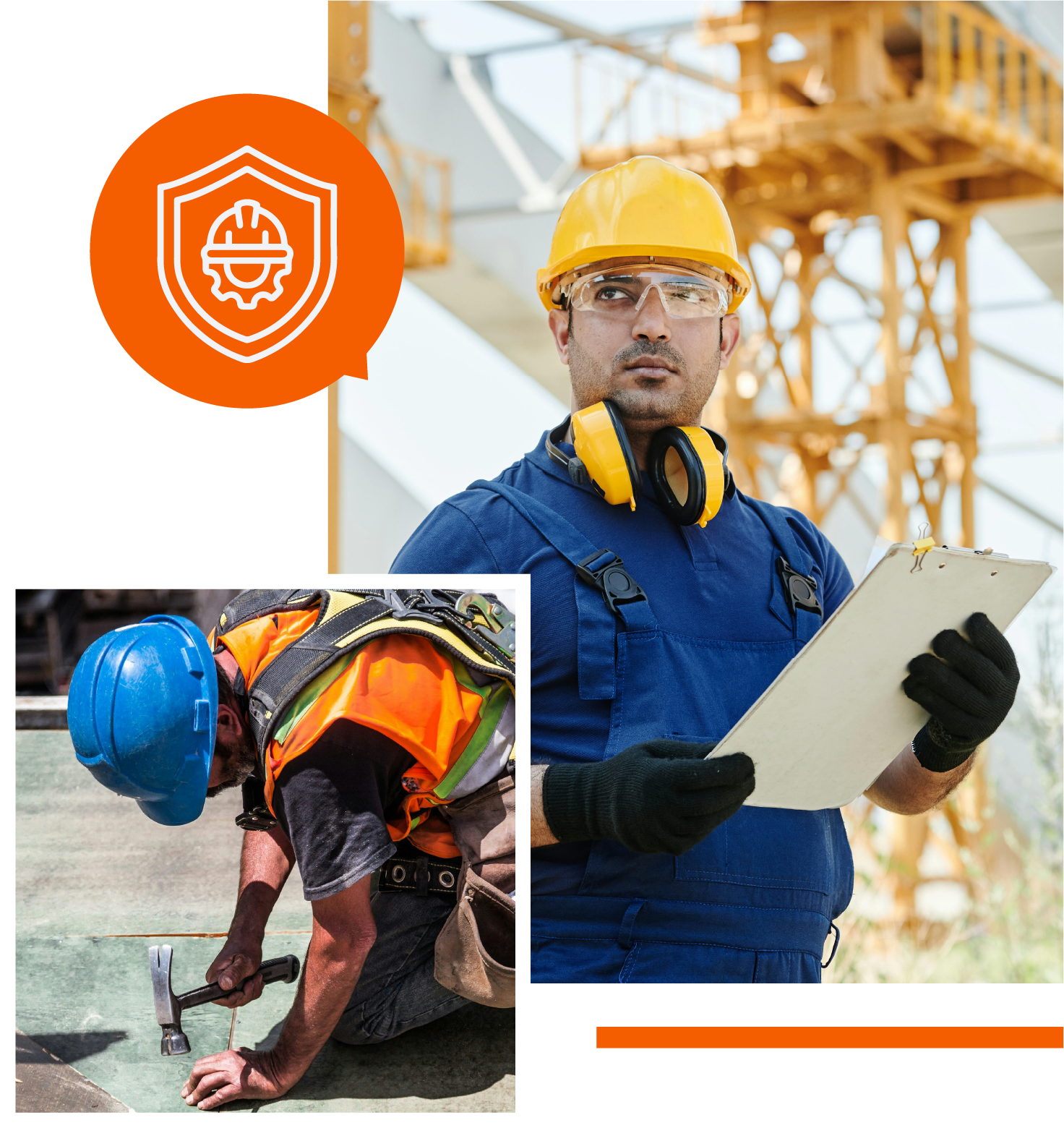 Trabajadores industriales con equipo de protección